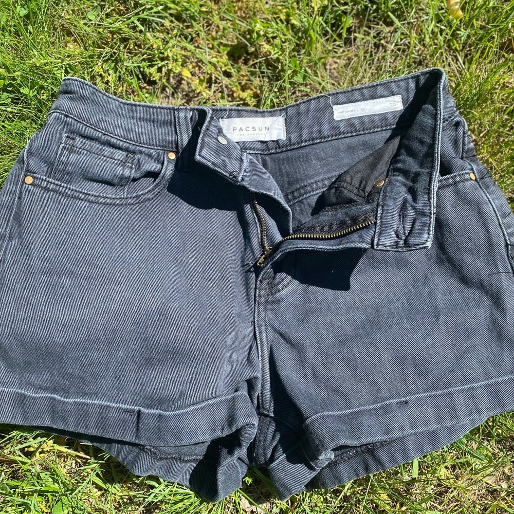 PACSUN Black High Rise Mom Shorts